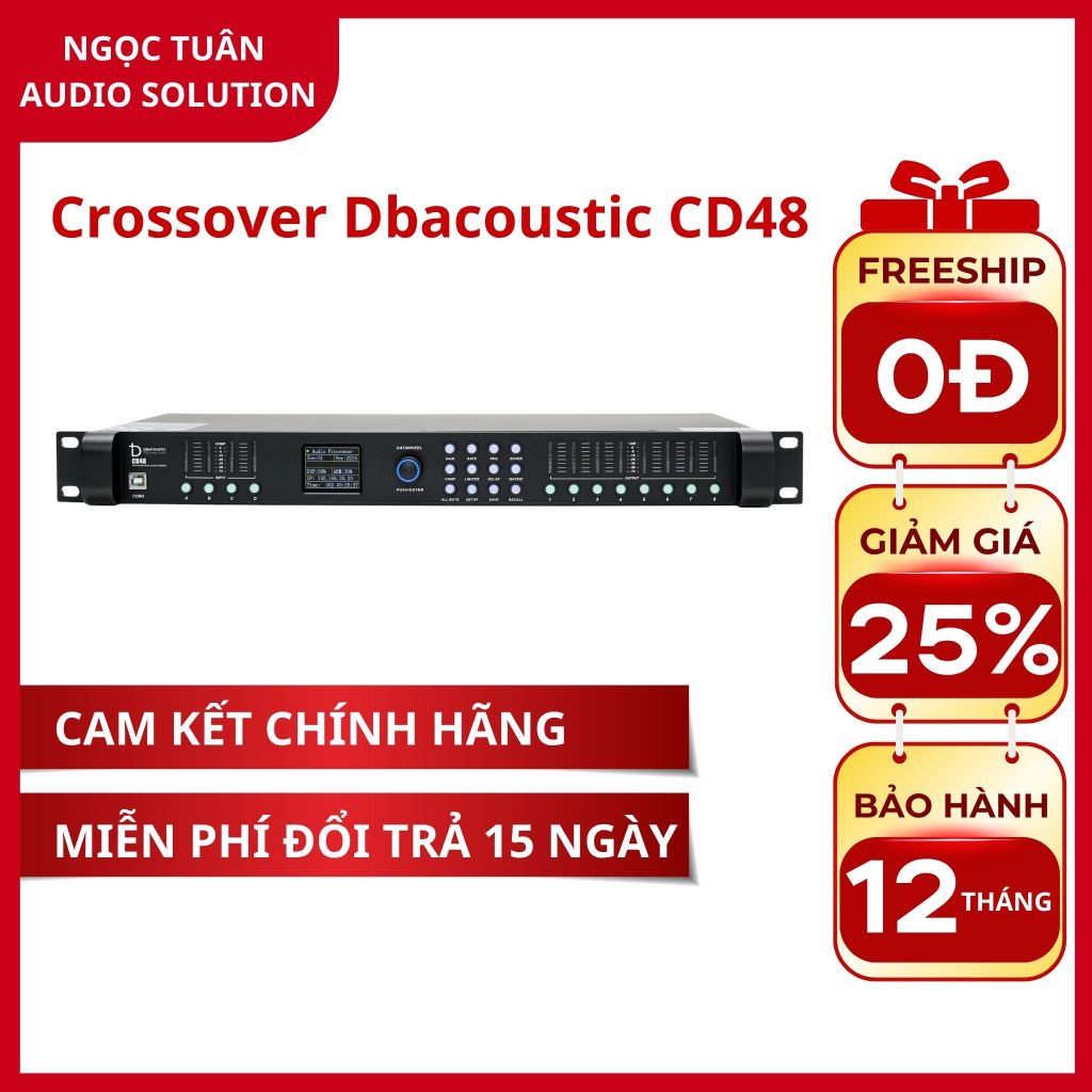 Bộ Lọc Phân Tần Dbacoustic CROSSOVER CD4.8- DSP 32-bit, AD/DA 24-bit xử lý tín hiệu cực chuẩn