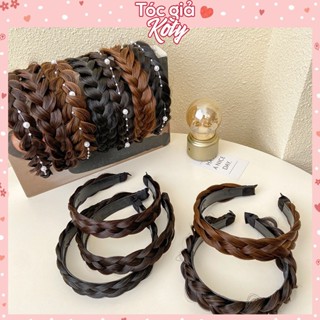  Bờm tóc tết giả thắt bím đẹp tự nhiên – Băng đô tóc giả cài đầu cho nữ 