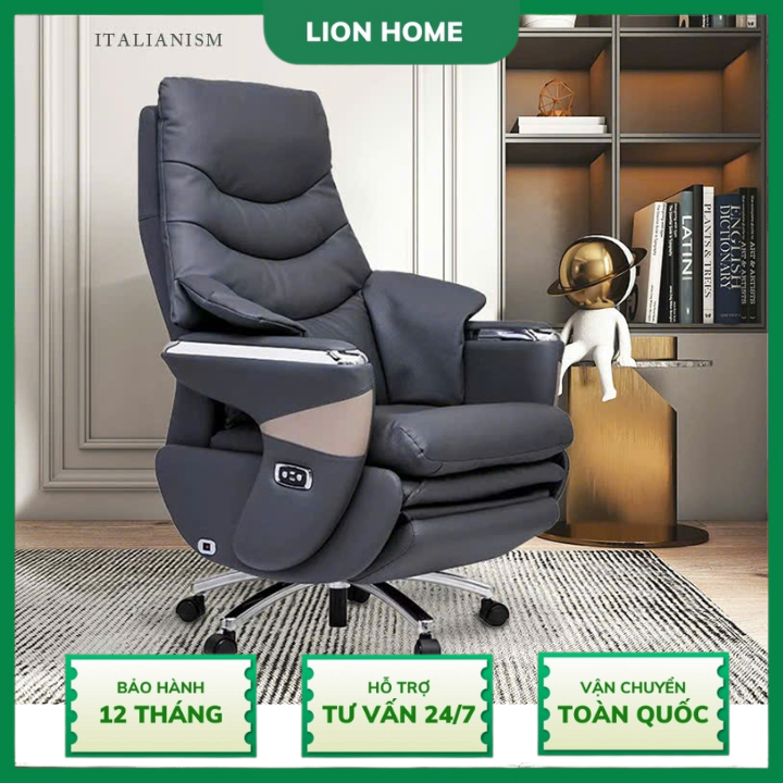 Ghế Giám Đốc Chất Liệu Da Bò Cao Cấp Điều Chỉnh Điện - Có Massage Thông Minh Và Chân Sạc USB