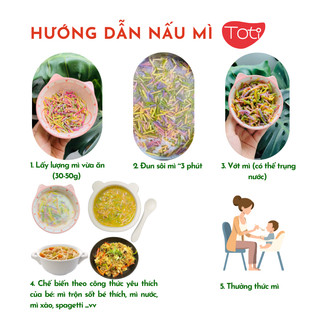 Mì Yến Mạch Rau Củ TOTI Sợi Nhỏ Ngắn, Tăng Thô Cho Bé Ăn Dặm +7M, Không Thêm Muối, Tốt Cho Tiêu Hóa