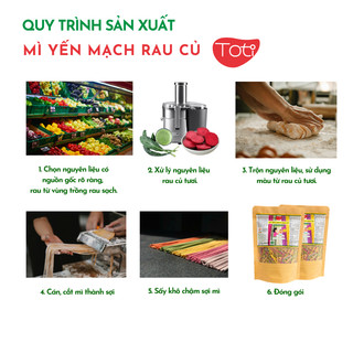 Mì Yến Mạch Rau Củ TOTI Sợi Nhỏ Ngắn, Tăng Thô Cho Bé Ăn Dặm +7M, Không Thêm Muối, Tốt Cho Tiêu Hóa