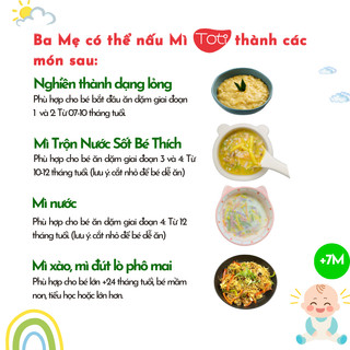 Mì Yến Mạch Rau Củ TOTI Sợi Nhỏ Ngắn, Tăng Thô Cho Bé Ăn Dặm +7M, Không Thêm Muối, Tốt Cho Tiêu Hóa