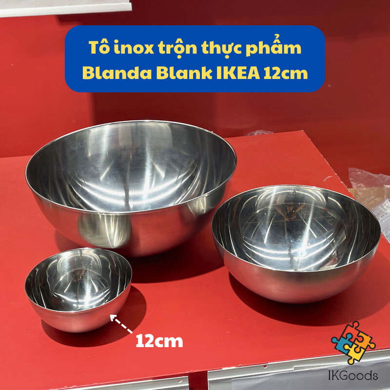 Tô inox trộn thực phẩm Blanda Blank IKEA 12cm