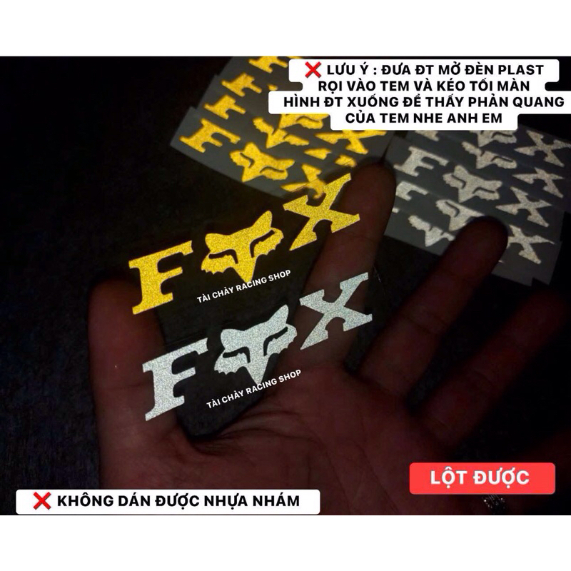 [ 1 MIẾNG ] TEM FOX PHẢN QUANG DÁN TRANG TRÍ XE