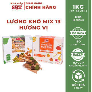  Lương Khô SBT Mix Vị Cao Cấp Hộp 1kg - Lương Khô Ăn Kiêng SBT Giảm Đường Ít Ngọt Nhà Máy SBT 1994 