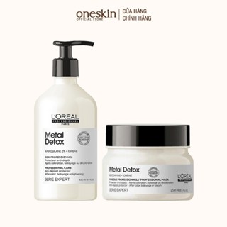  Combo Dầu gội hấp tóc giúp loại bỏ kim loại L'Oréal - Loreal Metal Detox 500ML + 250ML 
