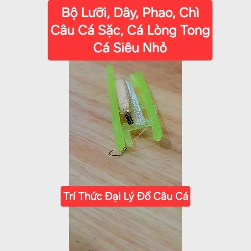Lưỡi câu cá sặc, cá lòng tong, cá siêu nhỏ...Trọn bộ tóm dây, lưỡi, phao chì sẵn