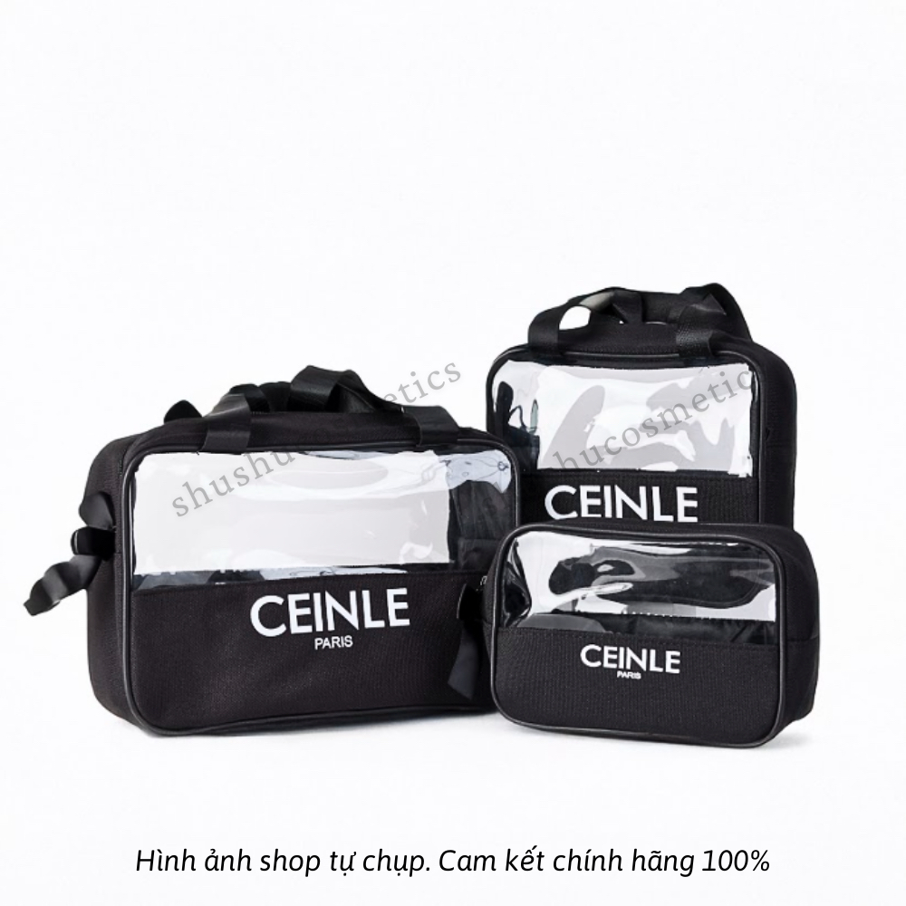 Túi Đựng Mỹ Phẩm CEINLE Cao Cấp, Túi Du Lịch Trong Suốt Vải Canvas Chống Thấm Nước