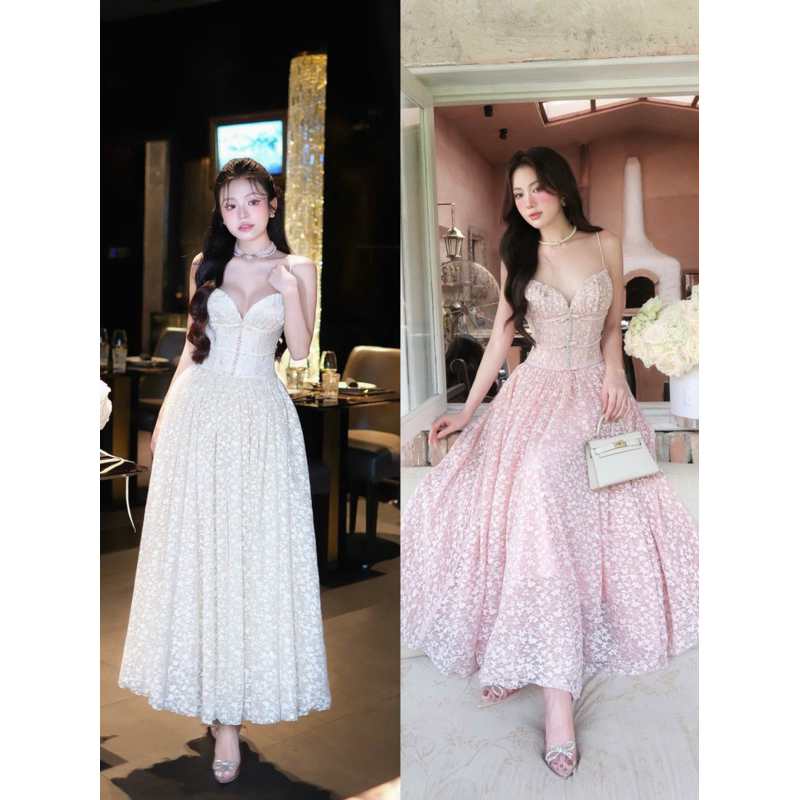 Đầm ren xoè 2s công chúa đính nơ đá ❣️850k 𝐒𝐌