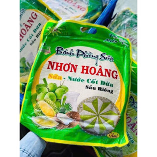 Bánh Tráng Phồng Sữa Hoàng Dung Lá Dứa, Sầu Riêng THƠM NGON  - Bánh Sữa Phồng SIÊU TO - Bánh Phòng Sữa nhơn hoàng