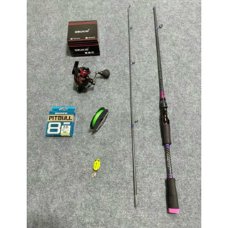 Combo Cần Câu Lure Crocodile & Máy Deukio FS2000, Tặng Đầy Đủ Phụ Kiện, Câu Lóc Chẽm, Giá Rẻ Cho Người Mới