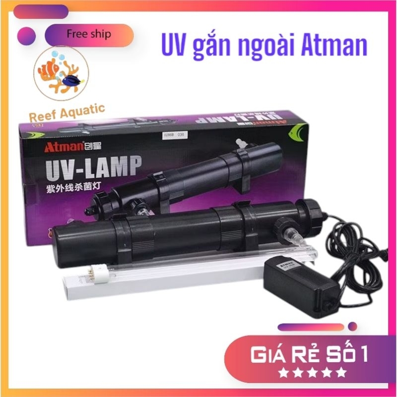 Đèn UV Diệt Khuẩn Atman UV-Lamp 36W, 18W, 11W - Đèn UV Cao Cấp Cho Bể Cá Cảnh biển, bể cá nước mặn