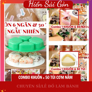 Combo khuôn và túi làm cơm nắm, làm sushi