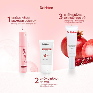  Combo 3 kem chống nắng Dr.Halee - HA Multi Diamond Cushion & Glass Skin Beauty Sun Cream 