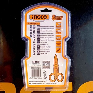 Kéo cắt đa năng INGCO HES02855 145mm cắt tuốc dây điện tiện lợi nhiều công năng (dùng để cắt dây điện mềm)