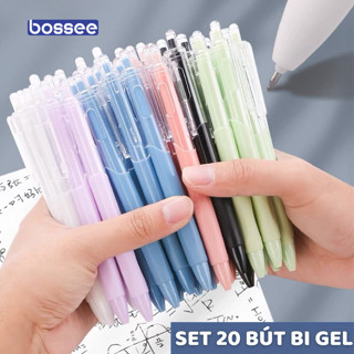  Set 20 Bút Gel Mực Đen Xanh Ngòi 0.5MM Viết Êm Mực Đều Đậm Giá Rẻ Dành Cho Học Sinh Sinh Viên 