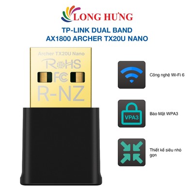 USB Wifi TP-Link Wifi 6 AX1800 Dual Band Archer TX20U Nano - Hàng chính hãng