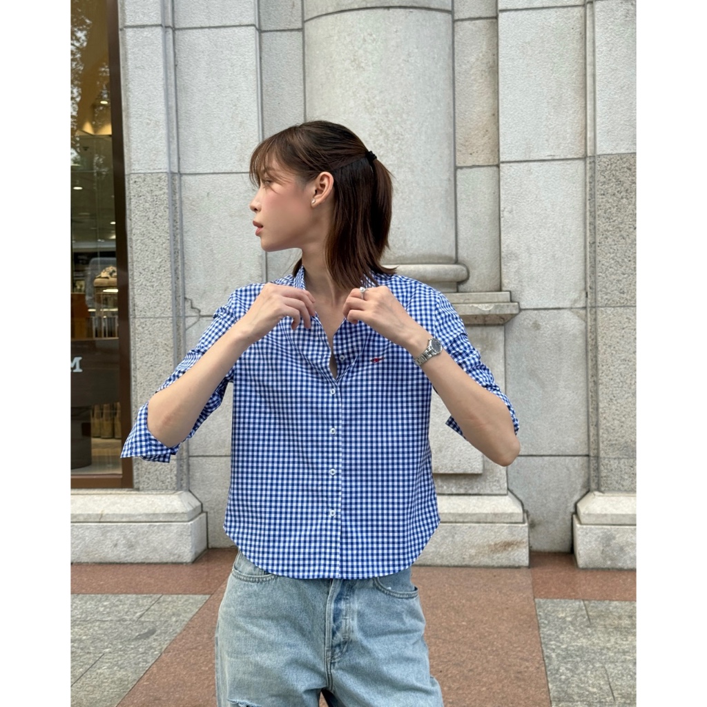 TheBlueTshirt - Áo sơ mi kẻ sọc caro tay dài phom regular cho nữ - Ultimate Classic Shirt - Women | BigBuy360 - bigbuy360.vn