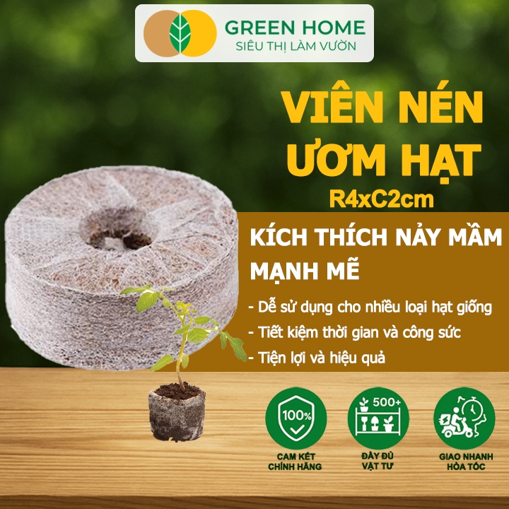 20 Viên Nén Xơ Dừa GreenHome, Ươm Hạt Giống Tiện Lợi, Đầy Đủ Dinh Dưỡng, Cây Phát Triển Nhanh