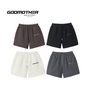 Quần Short Nỉ 2 Da GODMOTHER Quần Đùi Cạp Chun Ống Rộng Nam Nữ Unisex Phong Cách Trẻ Trung Năng Động