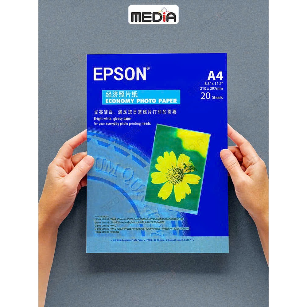 Combo 2 tập giấy in ảnh 1 mặt A4 Epson Hoa cúc 200gsm