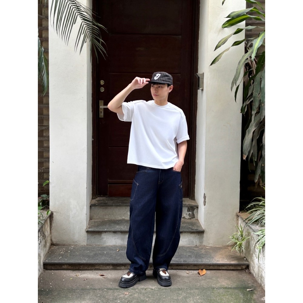 Quần Jeans HAVEN'S unisex dáng bầu túi sườn ống cong thêu chữ BY HAVEN'S bản CAO CẤP | BigBuy360 - bigbuy360.vn