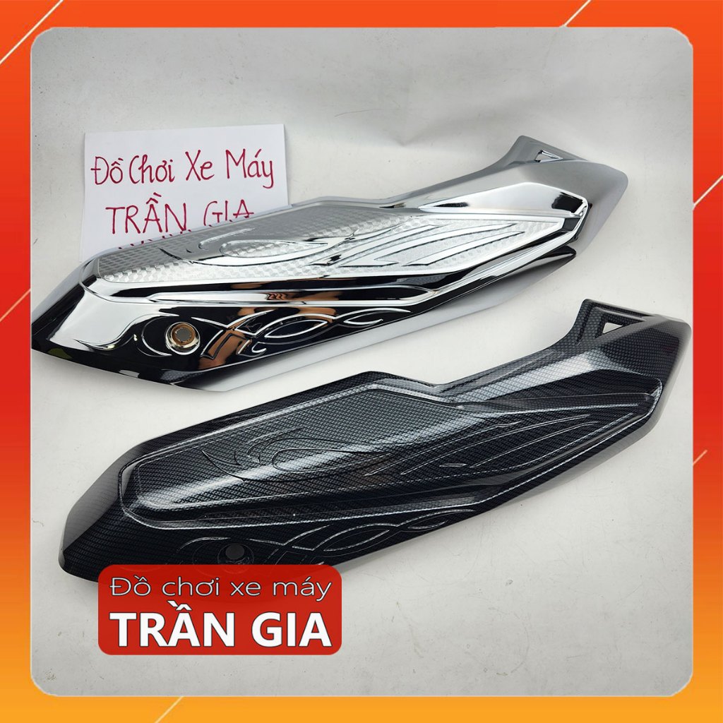 Ốp pô xe SH 350i sh350i 350 sh350 năm 2022 2023 2024 2025 pát chụp che bô xi inox crom cacbon - phụ 