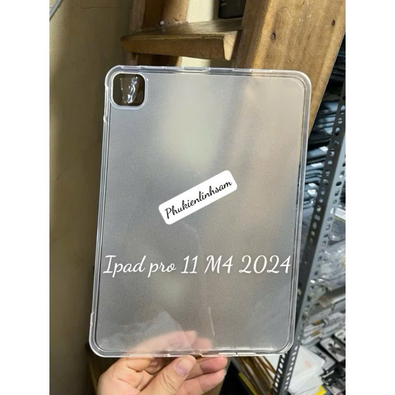 Ốp lưng dẻo trong nhám cho iPad Pro 11 M4 2024/ Pro 13 2024/ iPad Air 6 11 inch 2024/ 13 Inch chống 