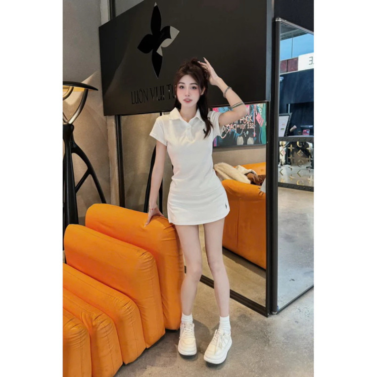 Set Áo Polo Kèm Chân Váy Thêu Ngựa chất cotton 4 chiều siêu mát, chân váy có quần bảo hộ - Set Nữ siêu xinh - S101 | BigBuy360 - bigbuy360.vn