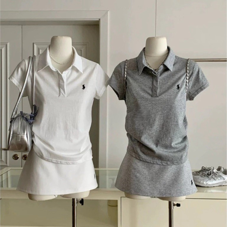 Set Áo Polo Kèm Chân Váy Thêu Ngựa chất cotton 4 chiều siêu mát, chân váy có quần bảo hộ - Set Nữ siêu xinh - S101 | BigBuy360 - bigbuy360.vn