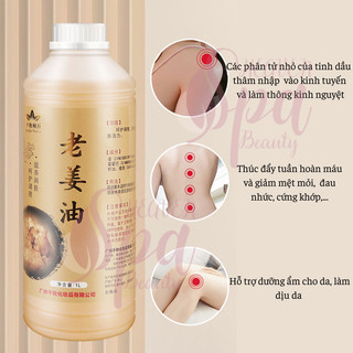 Tinh Dầu Gừng Massage Body Dưỡng Sinh Chai 180ml-1000ml Đả Thông Kinh Lạc Dùng Trong Thẩm Mỹ Viện