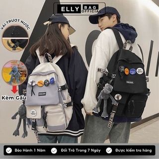 Balo đi học nam nữ ELLY cặp đi học unisex vải dù chống nước nhiều ngăn đựng laptop 15.6inch