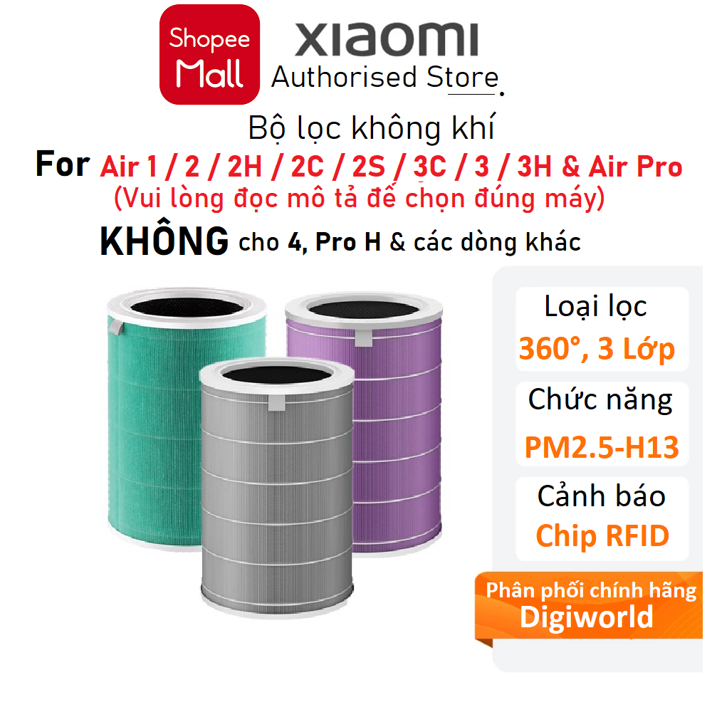 Lõi lọc không khí Xiaomi smart air purifier filter có chip rfid - digiworld