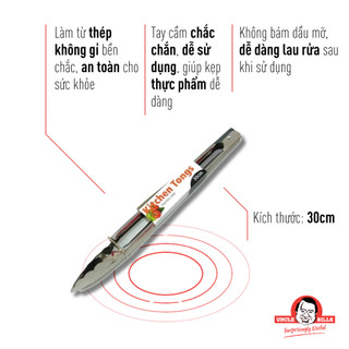 Kẹp Gắp Thực Phẩm UNCLE BILLS Thép Không Gỉ Chống Dính Tiện Lợi Dễ Sử Dụng Chắc Chắn - KA0008