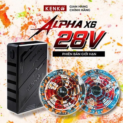 Bộ Pin Quạt Áo Điều Hòa KENKO Alpha X6 28V 24000mAh, Màu LỬA BĂNG Phiên Bản Giới Hạn, Quạt Không Chổi Than, BH 12 Tháng