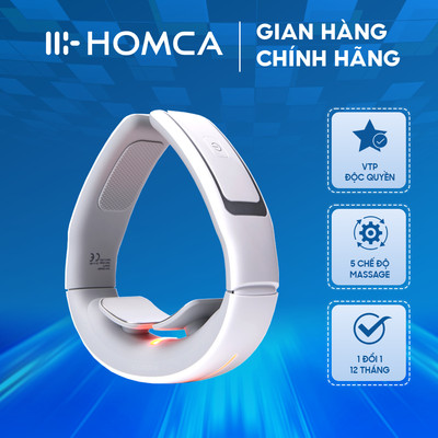 Máy massage cổ HOMCA P7, massage cổ điện xung thế hệ mới 6 chế độ, có điều khiển từ xa