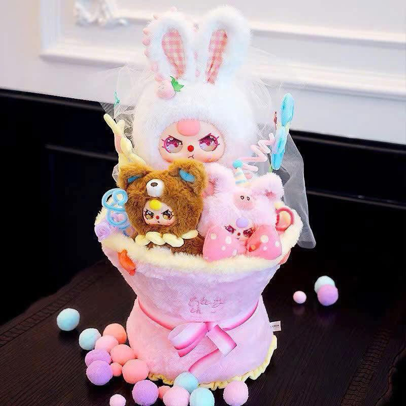 Hoa búp bê gấu bông bb3 siêu xinh, Bó hoa gấu bông bb3 Tiệc sinh nhật