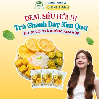 Set 50 Gói Trà Chanh Dây Kim Quất, Detox Trắng Sáng Da Triệu Lộ Tư (Không Kèm Hộp Đựng) Thanh Nhiệt, Mát Gan (CD)