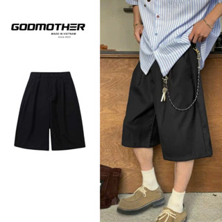 Quần Wide Leg Short Kaki GODMOTHER Quần Short Lửng Ống Rộng Unisex Phong Cách Trẻ Trung Năng Động