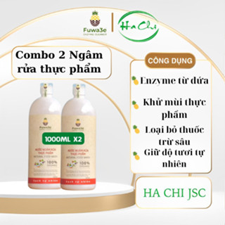 Combo 2 Nước Ngâm Rửa Rau Củ, Thịt Cá Fuwa3e Làm Sạch Thực Phẩm Từ Enzyme Dứa 1L - Ha Chi JSC