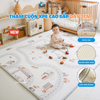 Thảm Xốp Cho Bé Pakey Chống Nước, Thảm Cuộn Phủ XPE 2 Mặt Họa Tiết Dày 2cm Cho Bé Tập Bò Tập Đi