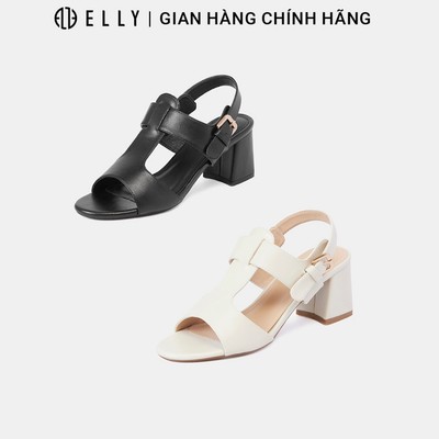 Sandal cao gót nữ ELLY EG285 quai bản to cut-out thời thượng tôn dáng