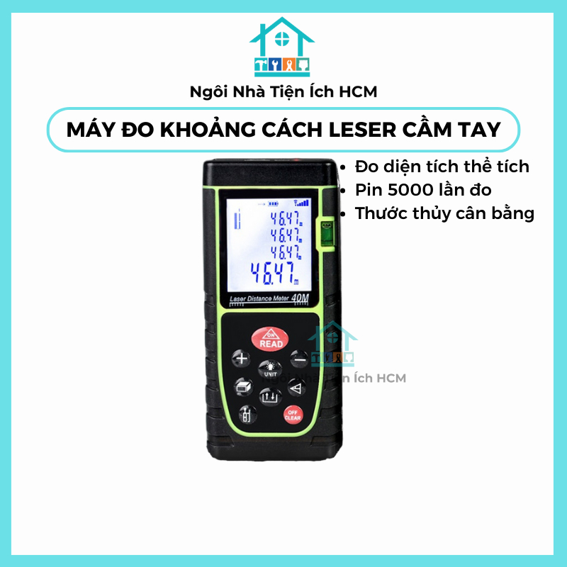 Máy Đo Khoảng Cách Bằng Tia Laze Thước Đo Khoảng Cách Laze 40m Điện Tử Thước Đo Laze Cầm Tay