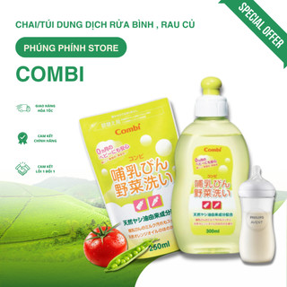  Chai Túi dung dịch nước rửa bình sữa và rau củ quả Combi 