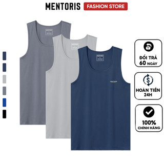Áo thun nam ngắn tay, áo ba lỗ nam Mentoris chất vải thu lạnh thông hơi cao cấp Thoáng mát MTT2504