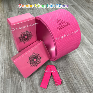  Combo Vòng Tập Yoga bản bự 20cm 2 gạch in hoa văn mandala 1 dây cotton 1m8 hỗ trợ tập Yoga 