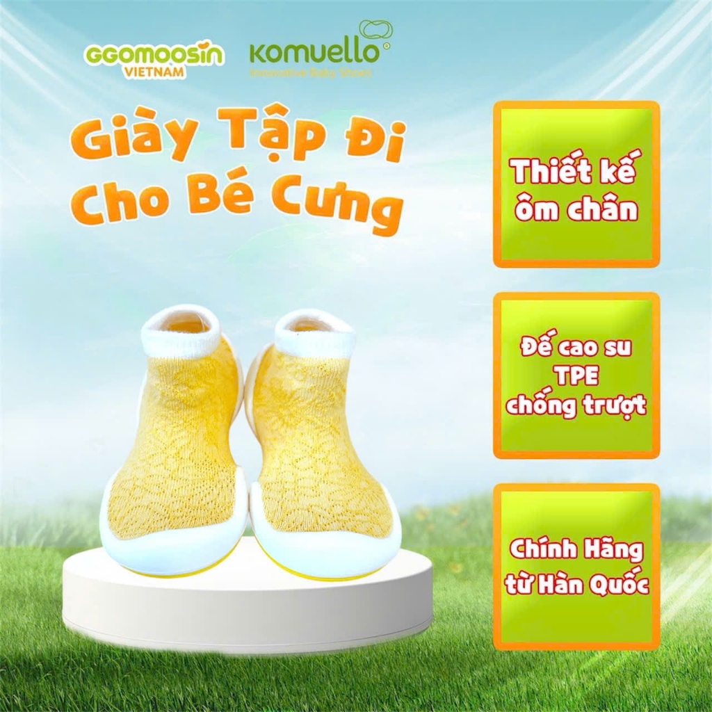 [Chính hãng GGOMOOSIN] Giày tập đi cho bé cưng - SNEAKER YELLOW