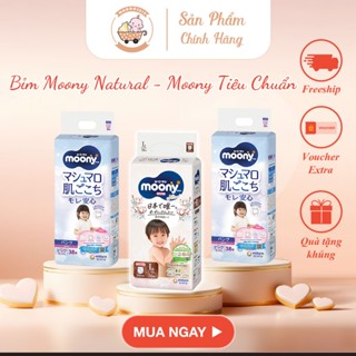 Bỉm MOONY NATURAL/ MOONY TIÊU CHUẨN chính hãng quần/dán size NB90/S82/M58/L44/XL38