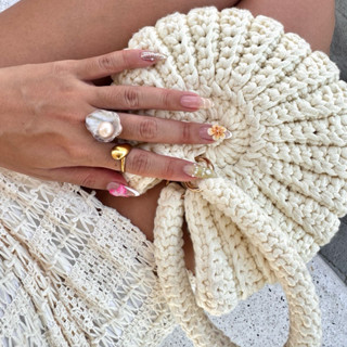 Túi Đi Biển Móc Len Handmade Vỏ Sò DINS SWIMWEAR