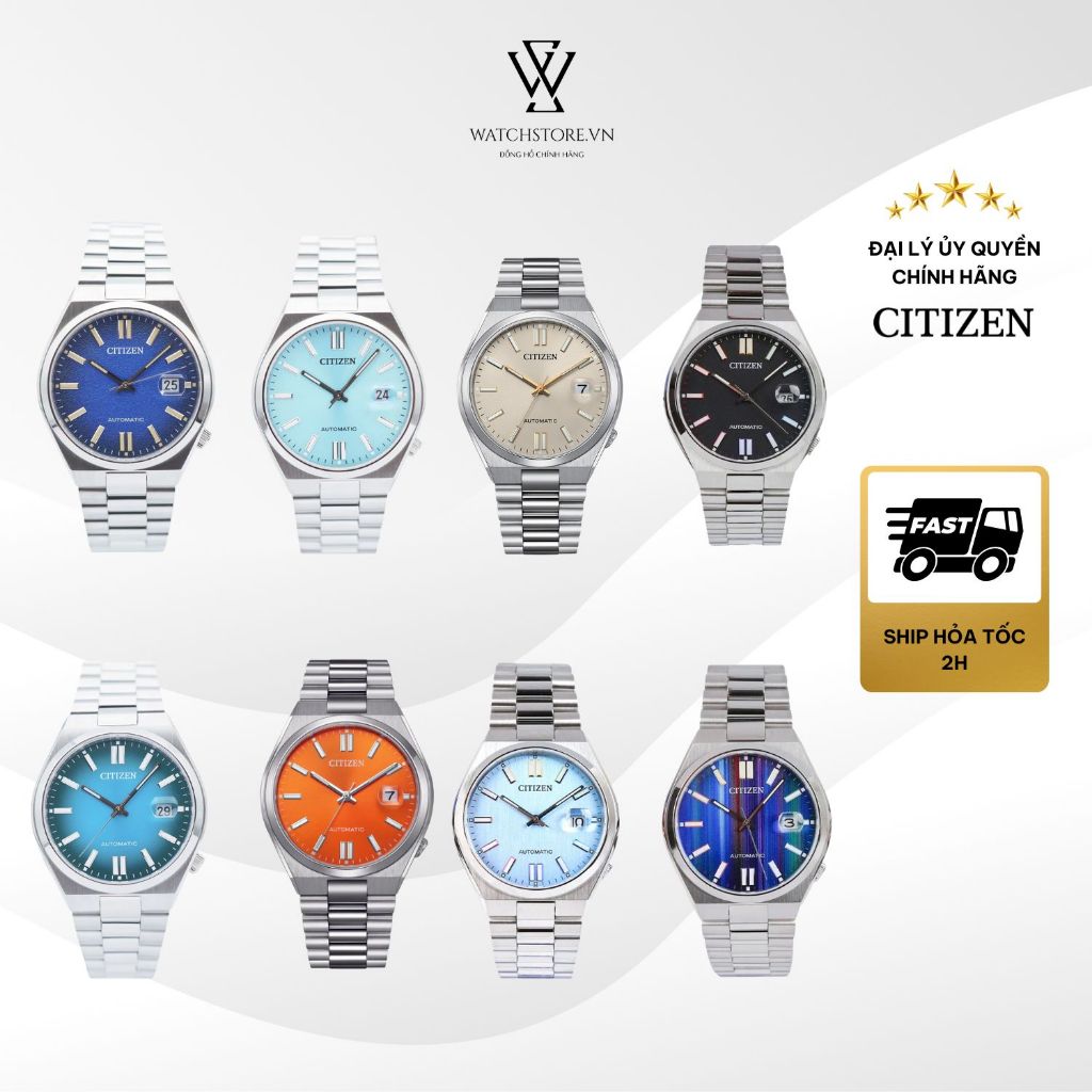 Đồng hồ Citizen Tsuyosa NJ0151 Kính Sapphire Máy Cơ Automatic Dây Kim Loại Chính Hãng
